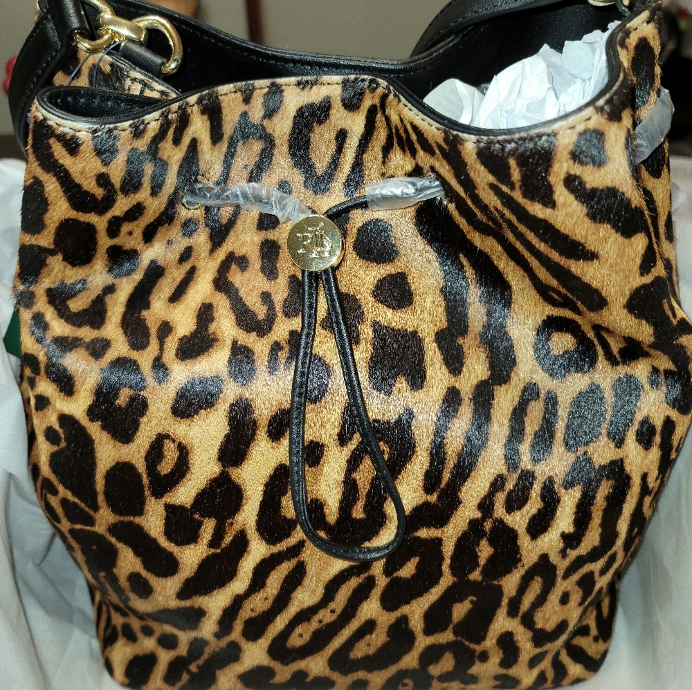 NWT Ralph Lauren Leopard Print Purse
